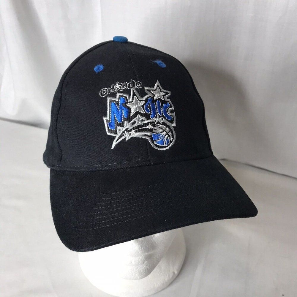 Orlando Magic Hat Drew Pearson Logo NBA Vintage 90s Strapback Cap Black Twill